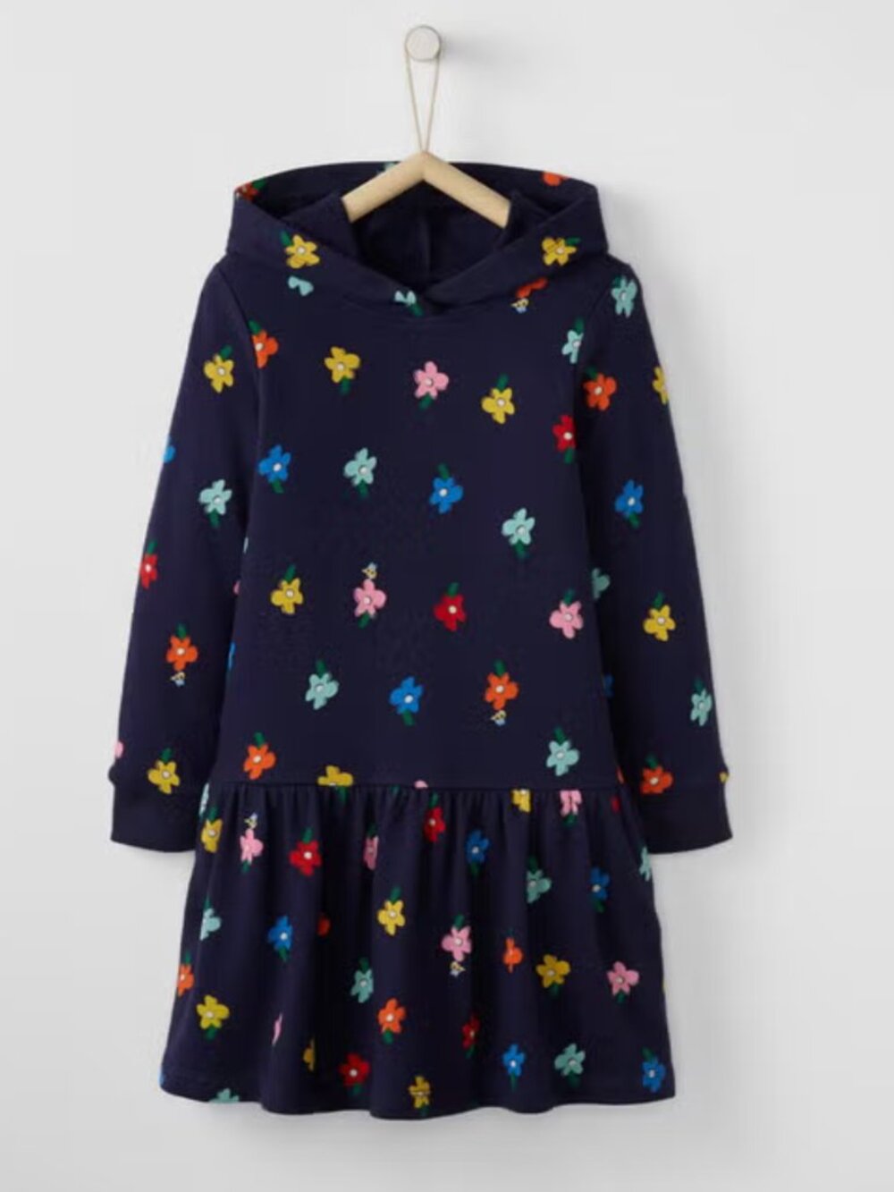Hanna Andersson Blossom Hoodie Dress In French Terry Size: 4